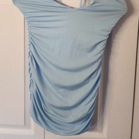 SHEIN Sky Blue Keyhole Cutout Bust with Ruffled Waist-Hip Area and Halter Back - Picture 5 of 5